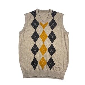 V-Neck Argyle Color Block Sweater Vest Men’s